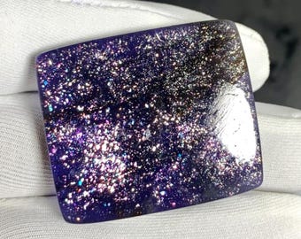 72.25 Cts Rare Bloodshot iolite Sunstone Cushion Shape Loos Cabochon Sparkling Iolite Sunstone Dainty For Pendant jewellery Size(37x32x6)