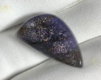 17.50 Cts Natural Beautiful Iolite Sunstone Fancy Shape Loos Cabochon  gemstone Hand Polished Dainty For Pendand jewellry Size(28x15x6)