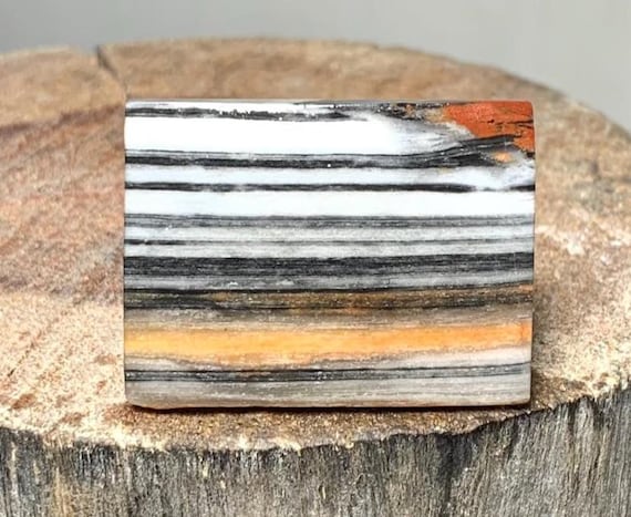 63.40 Cts Zebra Jasper Slab Loos Cabochon Cushion Shape Gemstone