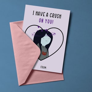 Marceline Valentijnsdagkaart - Cartoon Valentijnsdagkaart - Marceline en Prinses Bubblegum - Lesbische Valentijnskaart - Adventure Time Card