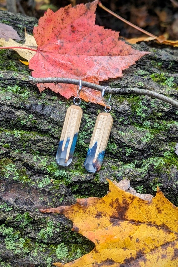 Colorado Pine Earrings - Blue Dangle Earrings - Nature Inspired Jewelry