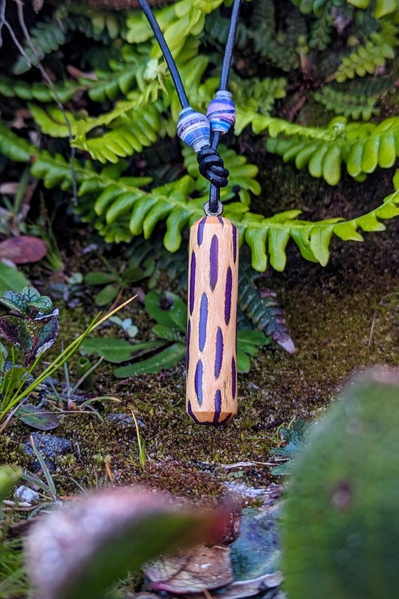 Purple Cactus Pendant - Glow in the Dark with Colored Beads - Nature Inspired Jewelry