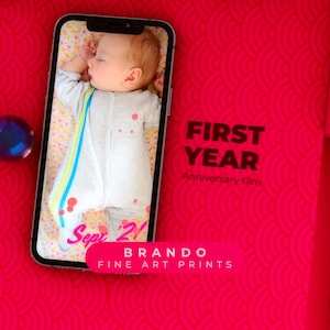 Custom baby video edit of your child&#39;s first year, 3-4 minutes monthly milestones film set to your choice of music.