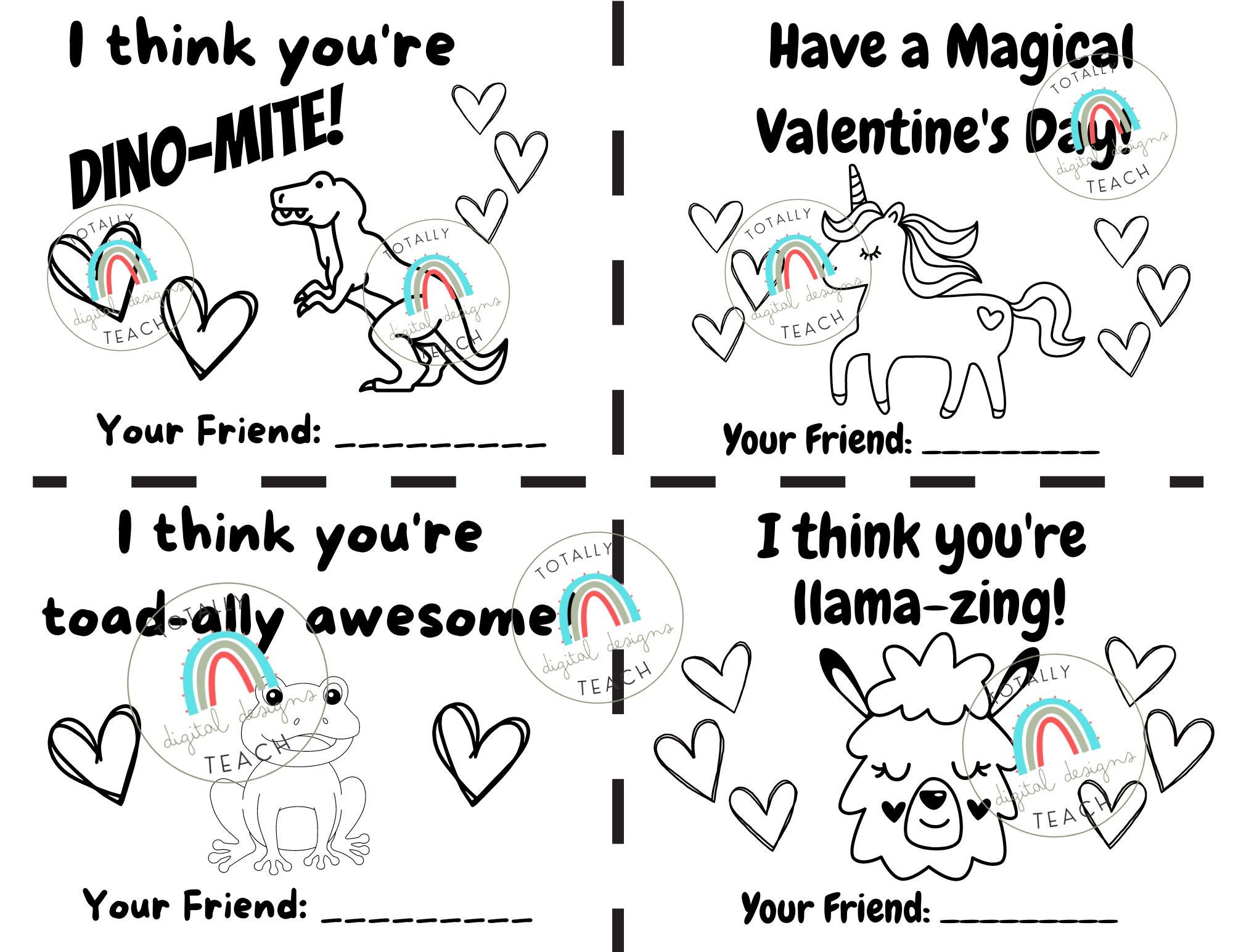 Cute Printable Valentines Kid Coloring Activity Valentine s Day Card Etsy