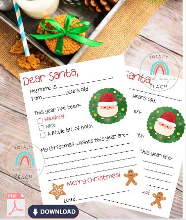 Letter to Santa, Santa Letter, Print, Printable, Christmas Letter ...