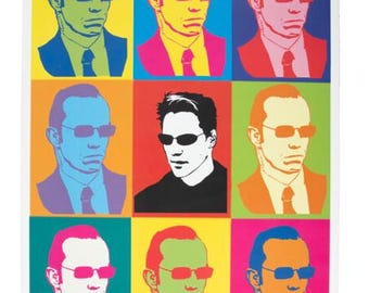 RARE Limited Edition Poster for The Matrix - "Warhol" Style "Agent Smith" SIGNED and Numbered