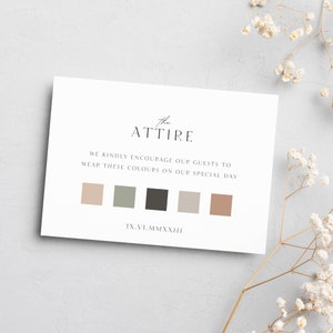 Minimalistische Hochzeit Dress Code Kartenvorlage, bearbeitbare einfache Hochzeitskleidung Karte, druckbare moderne Dress Code Karte, DIY Dress Code Insert