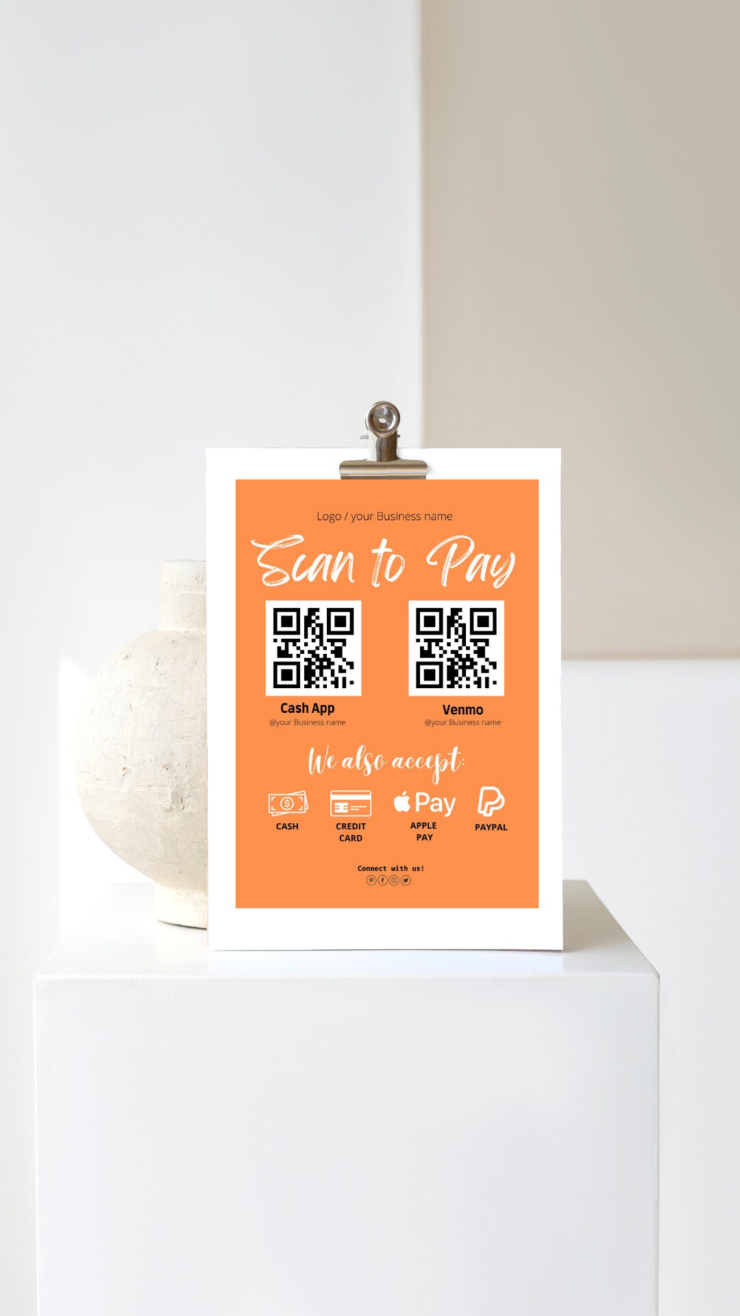 Scan To Pay Scan To Pay Template QR Code Template Scan To Etsy qr-code-template-canva-for-free-diy-any-colors-digital-download