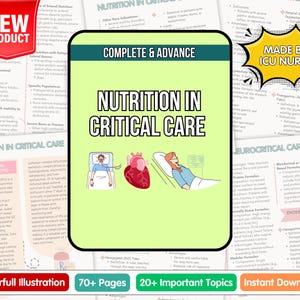 Ernährung in der Intensivpflege Anleitung 2025, ICU Nursing Note Bundle, ICU Starter Bundle, Begleiter für Studenten, digitaler Download