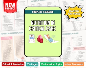 ICU Nutrition Guide 2025: Critical Care Nursing Study (Digital Download)
