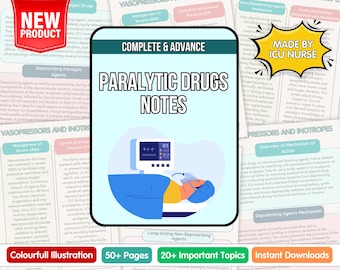 Paralytic Drugs Notes 2026, ICU Reference (Digital Download)