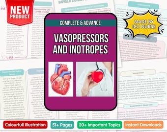 NEW Vasopressor and Inotrope Medication Resource for Critical Care Nurses & ICU Nurses 2025 Edition