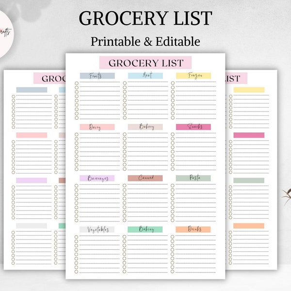 Printable Grocery List - Etsy