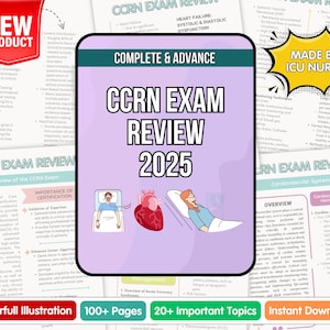 CCRN Prüfungsbesprechung, Prüfungsleitfaden, Cram Sheet, druckbare Prüfung, Zertifizierung, Prüfungsvorbereitung, Intensivpflege, Intensivpflegerin, RN, Krankenschwester