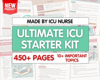 ICU Nursing Notes Bundle: 450+ Pages, 10+ Topics (Digital Download)