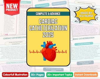 Notas de enfermería sobre cateterismo cardíaco / Guía de estudio para la UCI (PDF digital)