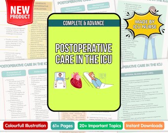 Postoperative ICU Care Guide: Nursing Student Study Notes (Digital Download)