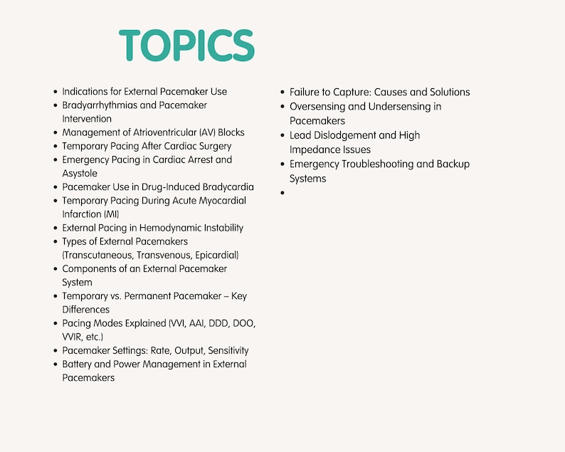 External Pacemaker Cheat Sheet: Cardiac Nurse Study Guide (digital ...