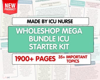 ICU Nursing Notes Bundle: 1900+ Pages, 35+ Topics (Digital Download)