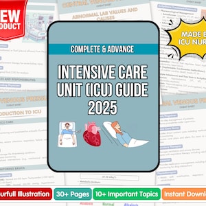 Icu Study Guide Bundle, Critical Care Nursing Notes, CCRN Bewertung, ICU Nursing Studies Guid, Ausgabe 2025, digitaler Download
