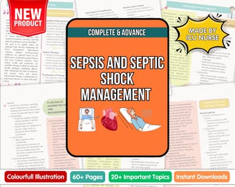 Sepsis and Septic Shock Cheat Sheet: ICU Nursing Notes (Digital Download PDF Printable