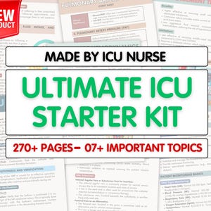 ICU Nursing Note Bundle, ICU Starter Bundle, Studienleitfaden für Krankenpflege, digitaler Download