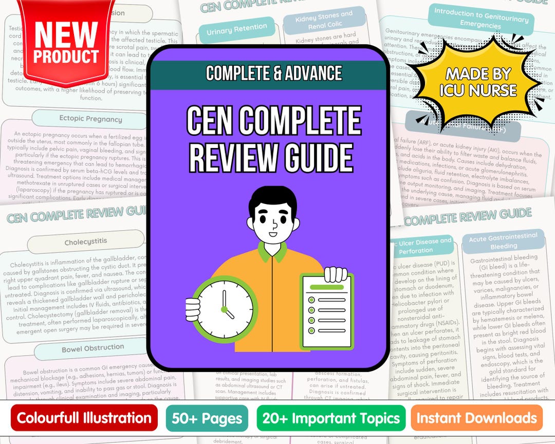 CEN Exam Review Guide: Emergency Nursing Study Companion - Etsy