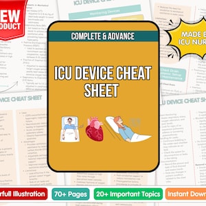 ICU Device Cheat Sheet Bundle | CVICU Nurse Notes | CCRN Study Guide | Nurse Gift