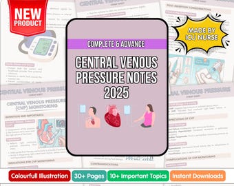 Aide-mémoire CVP, CVICU Nurse Notes 2025 (téléchargement numérique)