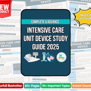 ICU Device Cheat Sheet Bundle, CVICU Nurse Notes, CCRN Study Guide, 2025 Edition, Instant Download