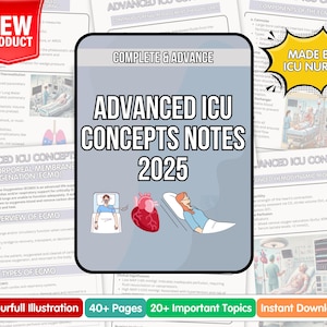 Voraussichtliche Notizen für die Intensivpflege, 40+ Seiten, ICU Nursing Note Bundle, ICU Starter Bundle, Anleitung für Pflegeschüler, digitaler Download