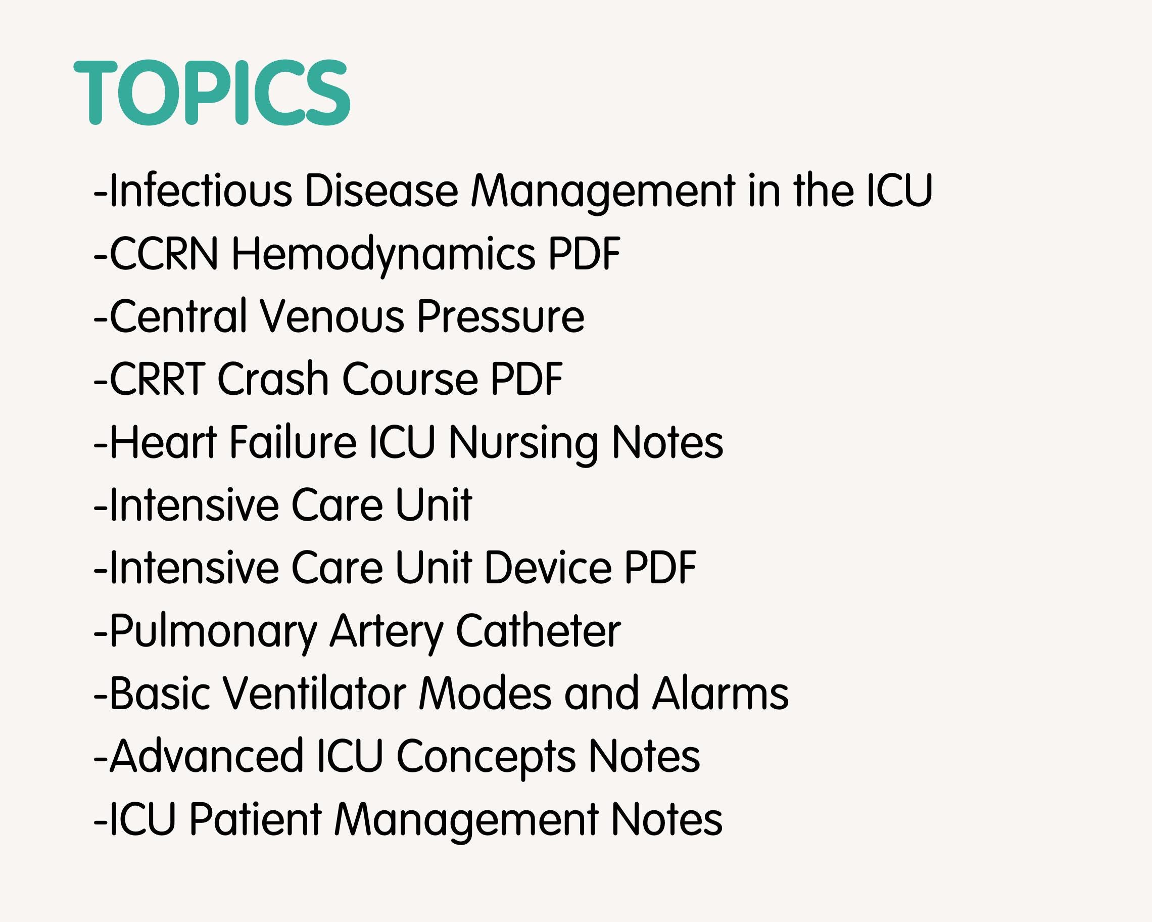 Icu Systems Note ICU Nursing Notes Bundle: 450+ Pages, 10+ Topics (digital Download) - Etsy