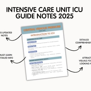 Icu Guide ICU Study Guide Bundle: Critical Care Nursing Notes (digital Download ...