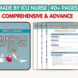 Intensive Care Course Topics ICU Study Guide Bundle: Critical Care Nursing Notes (digital Download ...