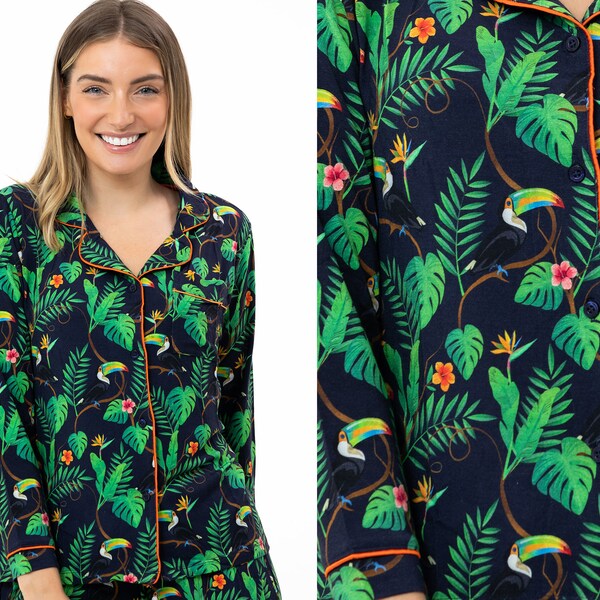 BEST-SELLER! Luxuriously soft Tropical Toucan Bamboo Pyjamas, fabulous gift idea.