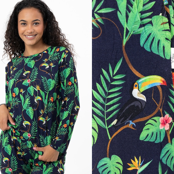 BEST-SELLER! Tropical Toucan Bamboo Pyjamas (round neck style)