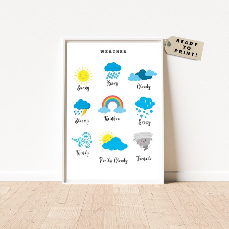 Preschool Weather Chart Weather Printable for Kids Weather - Etsy
