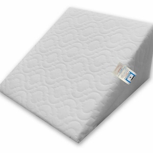 Large Wedge Triangle Pillow Acid Reflux Pain Relief Orthopaedic Back Support Foam Quilted Removable Zip Cover UK