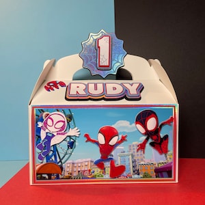 Spidey and his amazing friends gable box, Gable box Theme spidey and his amazing friends. Goodies Favor box