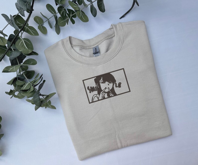 Komi-san Smile Anime Embroidered Sweatshirt Komi Can't - Etsy
