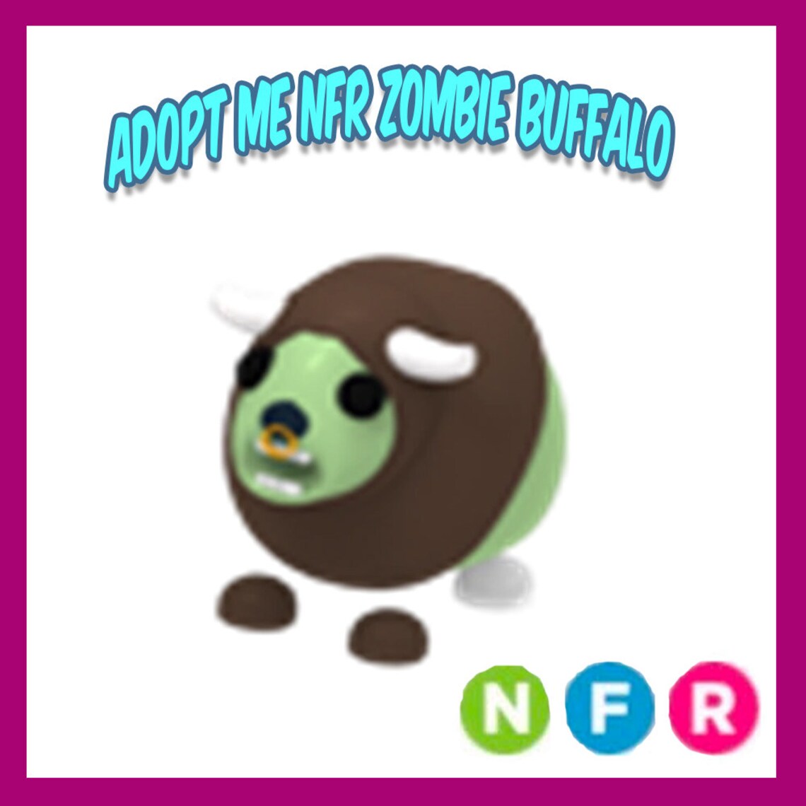 Adopt Me NFR Zombie Buffalo neon Fly Ride Cheapest and Etsy