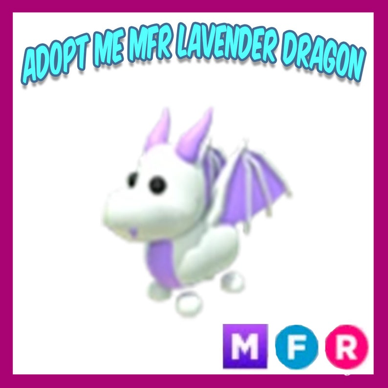 Roblox Adopt Me MFR Lavender Dragon mega Neon Fly Ride Etsy UK
