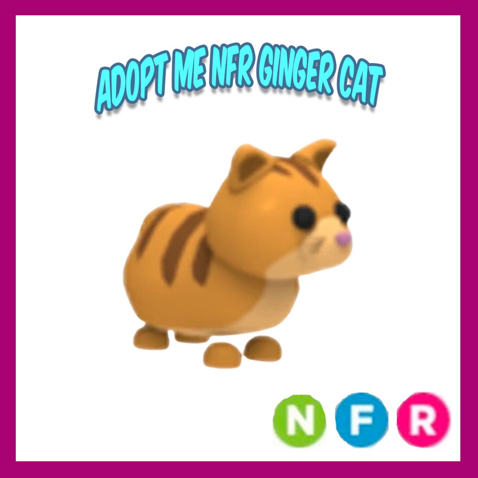Roblox Adopt Me NFR Ginger Cat neon Fly Ride Cheap and Etsy UK