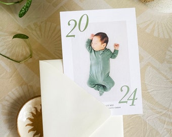 Newborn Baby Announcements with Foil | Foil Pressed Newborn Announcements, Newborn Cards, 2024 Newborns, Hot Foil Greeting Card, Letterpress