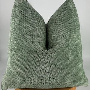 Sage Green Textured Throw Pillow Cover,Decorative Cushion Cover for Sofa or Bed,Cozy Boho Farmhouse Pillowcase,Christmas Gift,20x20