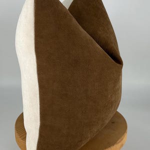 Brown and Beige Pillow Cover,Modern Throw Pillow,Chenille Cushion Cover,Neutral Home Decor,Two Tone Pillows,Minimalist Pillow,Halloween Gift