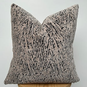 Beige&Black Textured Pillow Cover,Black Zebra Pillowcase,Euro Sham Decorative Pillowcase,Chenille Pillow,Textured Pillow,Halloween Gift