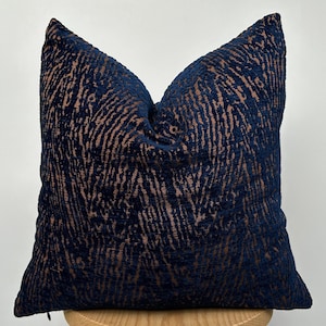 Marineblau und Rost texturierter Kissenbezug,gewebter Zebra-Kissenbezug,dekorativer Euro Sham-Kissenbezug,gewebtes texturiertes Kissen,Halloween Geschenk
