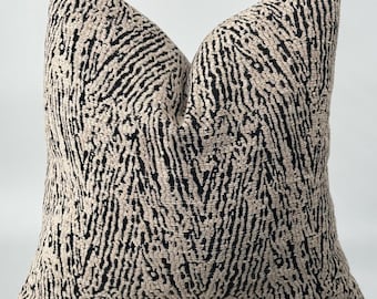 Beige and Black Textured Pillow Cover,Chenille Pillow,Throw Pillows for Couch,20x20