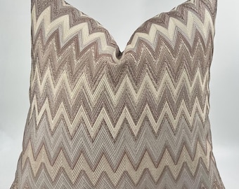 Brown Beige Chevron Pillowcase,Zig Zag Throw Pillow,Modern Woven Decorative Cushion